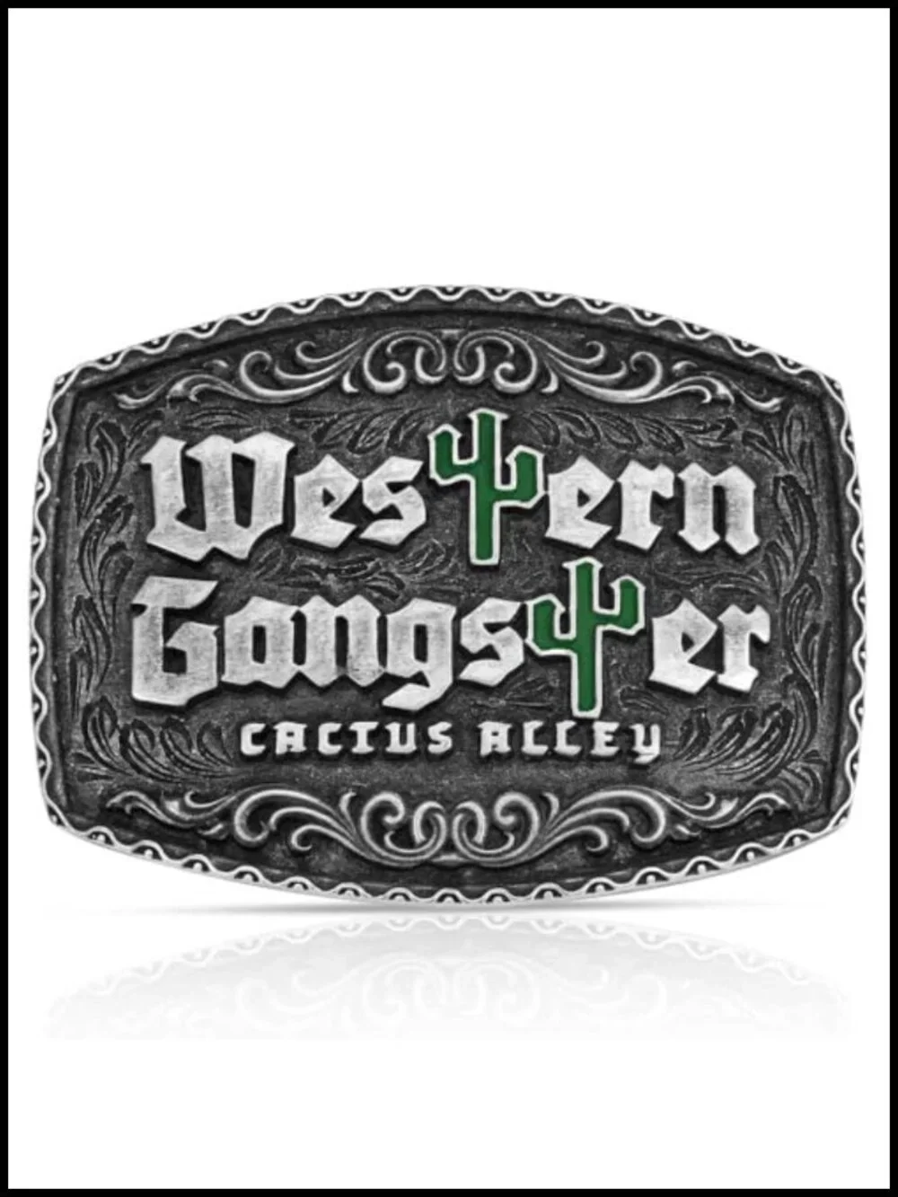 Silver-Plated Western Belt Buckle with Swivel - Cactus Alley